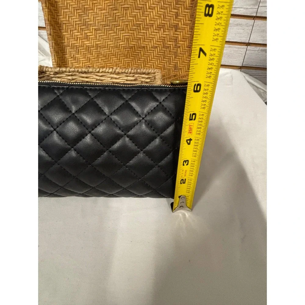 Saint Laurent Paris Quilted Black Leather Pouch Clutch Gold Hardware Bag